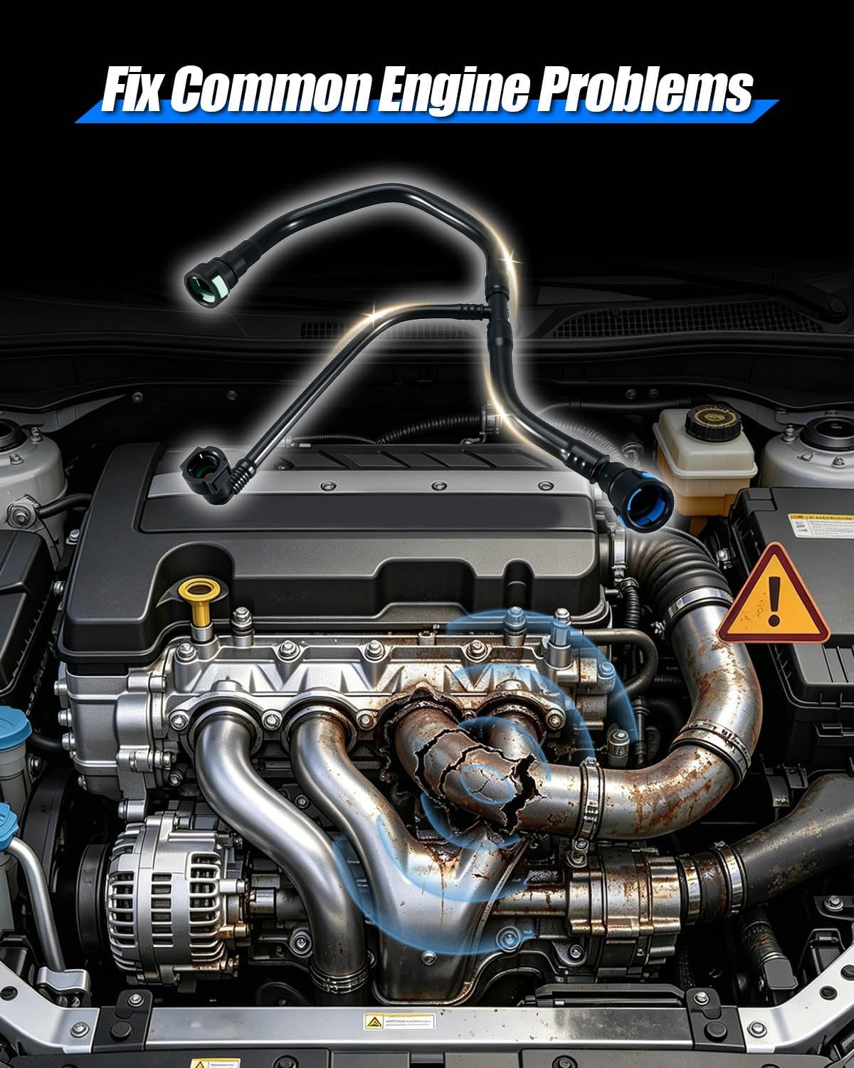 Engine PCV Valve & Tube Kit Fit for Chevy Malibu 1.5L 2016-2024 Cruze 1.4L 2016-2019 Trax 1.4L 2019, Replace 12673862 12665644 12685407, 3 Pcs