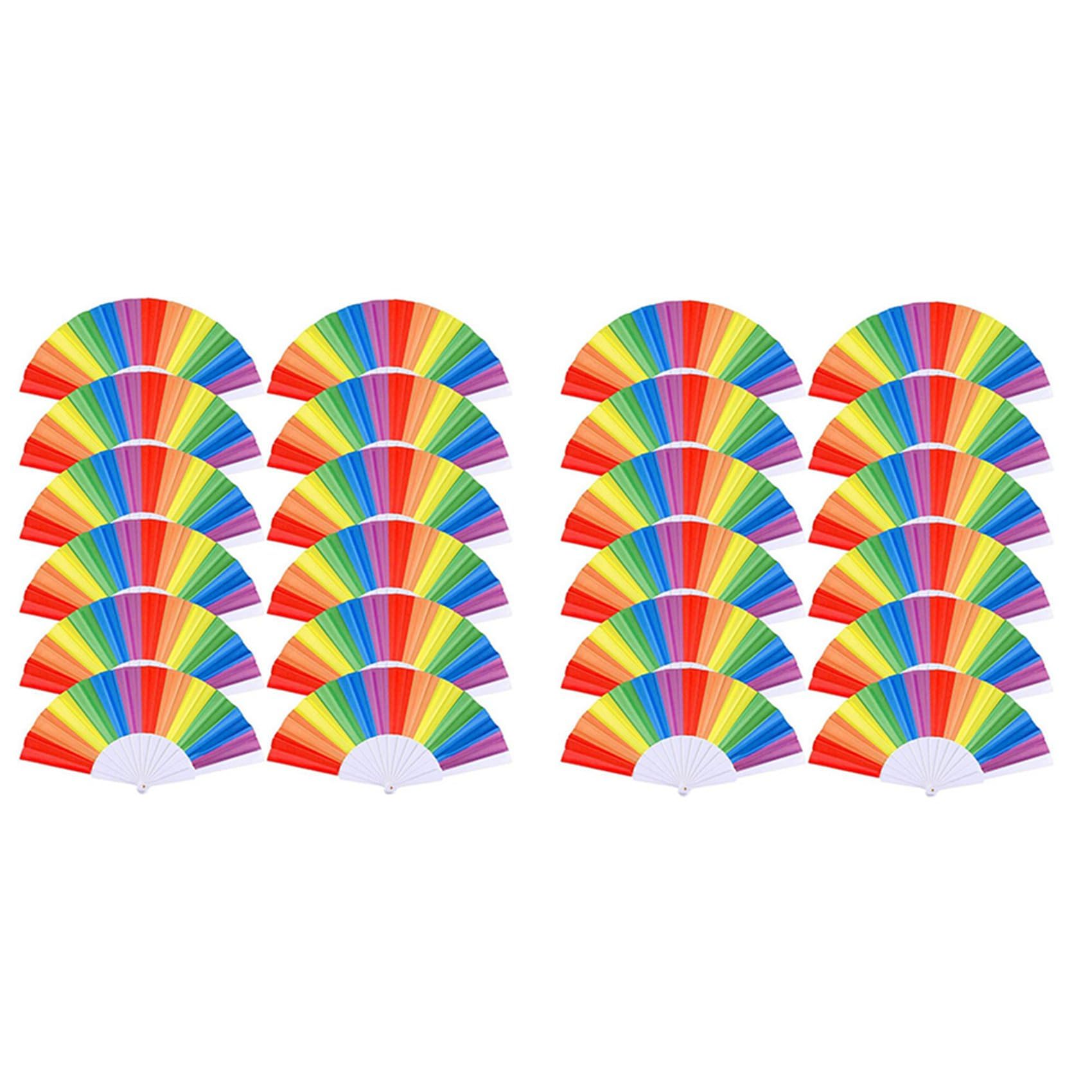 20 Ventilateurs Pliants Arc-En-Ciel pour Fête LGBT Gay Pride