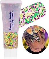Vista 9 de Go Ho Gel de purpurina púrpura de sirena, purpurina holográfica para el cabello, traje de Mardi Gras para mujeres y niños, lentejuelas gruesas