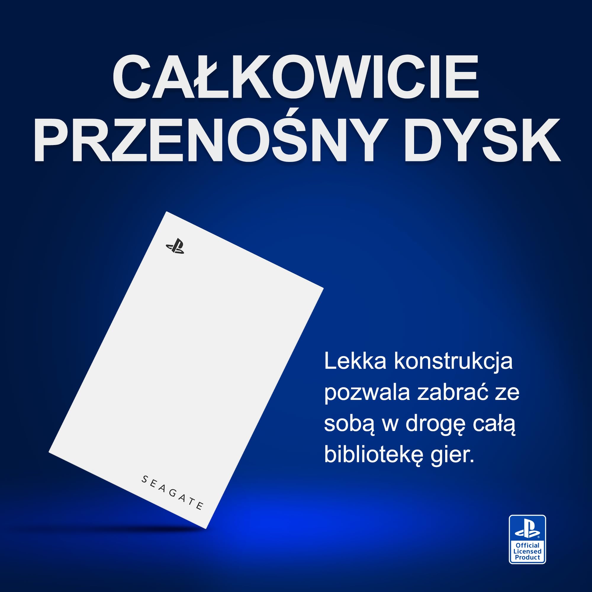 Seagate Game Drive for PS5, 2 TB, Zewnętrzny dysk HDD, USB 3.0, oficjalnie licencjonowany, niebieskie podświetlenie LED (STLV2000201)