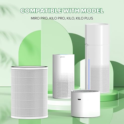 Miniatura 2 de Afloia Filtro original, filtración de 360° de 3 etapas, compatible con purificador de aire MIRO, MIRO PRO, KILO, KILO PRO