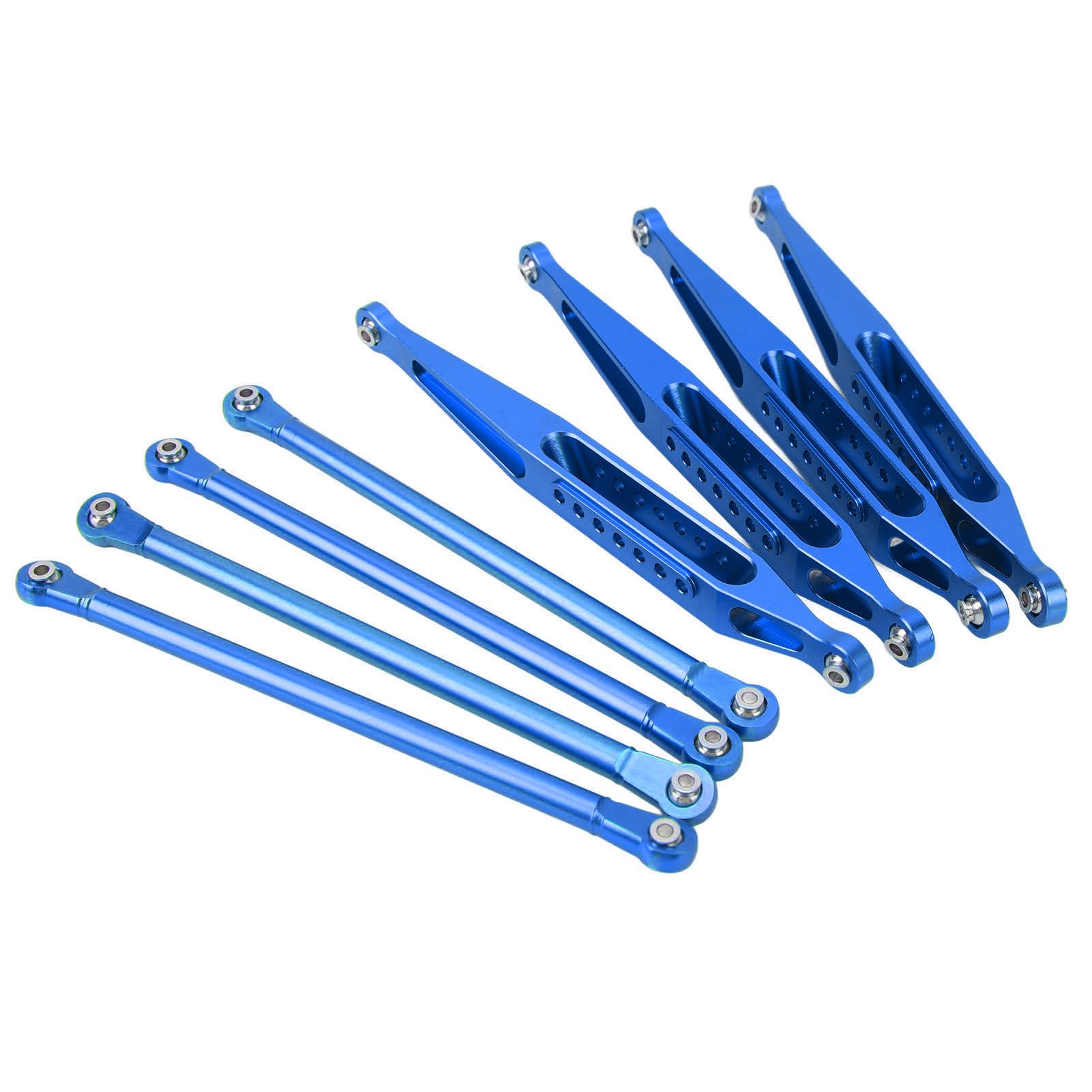 górne dolne łączniki zawieszenia, zestaw łączników zawieszenia RC o wysokiej wytrzymałości ze stopu aluminium, do samochodu LOSI 1/8 LMT 4WD RC (Niebieski)