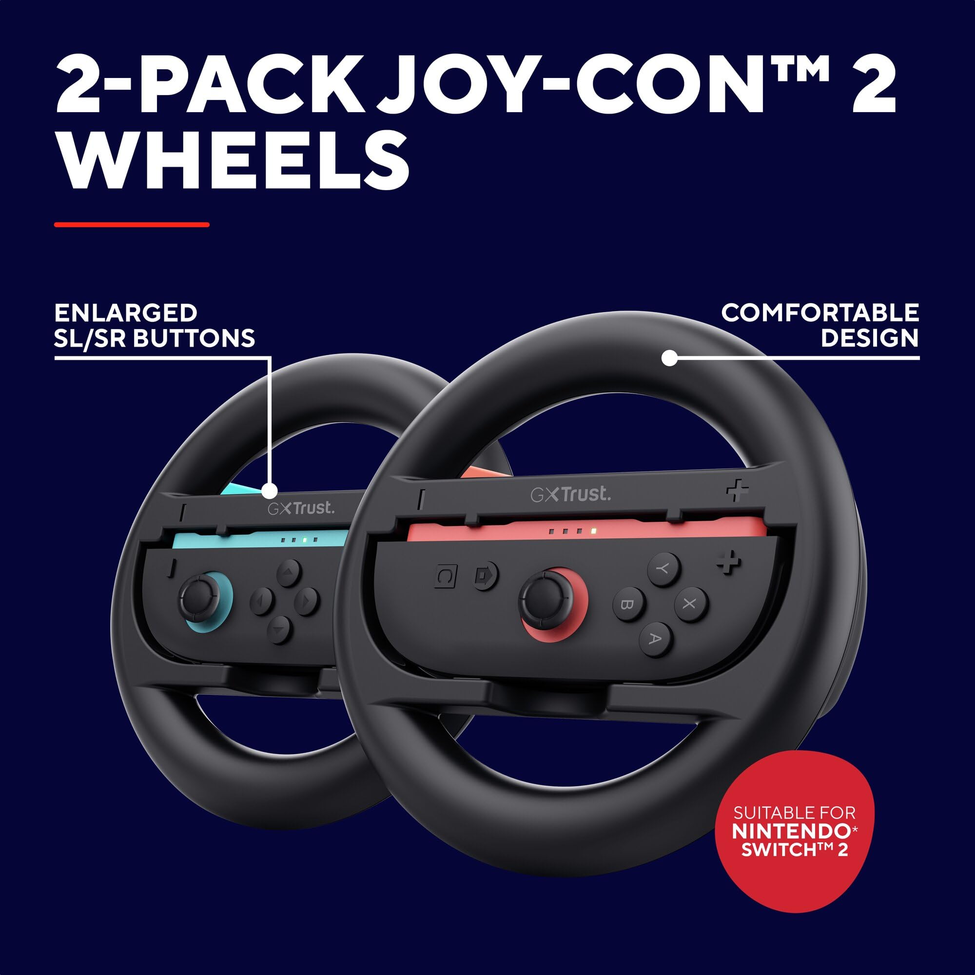 Image secondaire de Volants de Course GXTrust pour Nintendo Switch - Pack de 2 Accessoires Noir