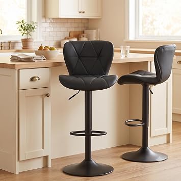 Bar Stools Set of 2, Counter Height Stools for Kitchen Counter,Black