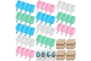 Irenare 12 Pcs Cakesicle Molds Set, 4 Cavities Ice Pop Molds