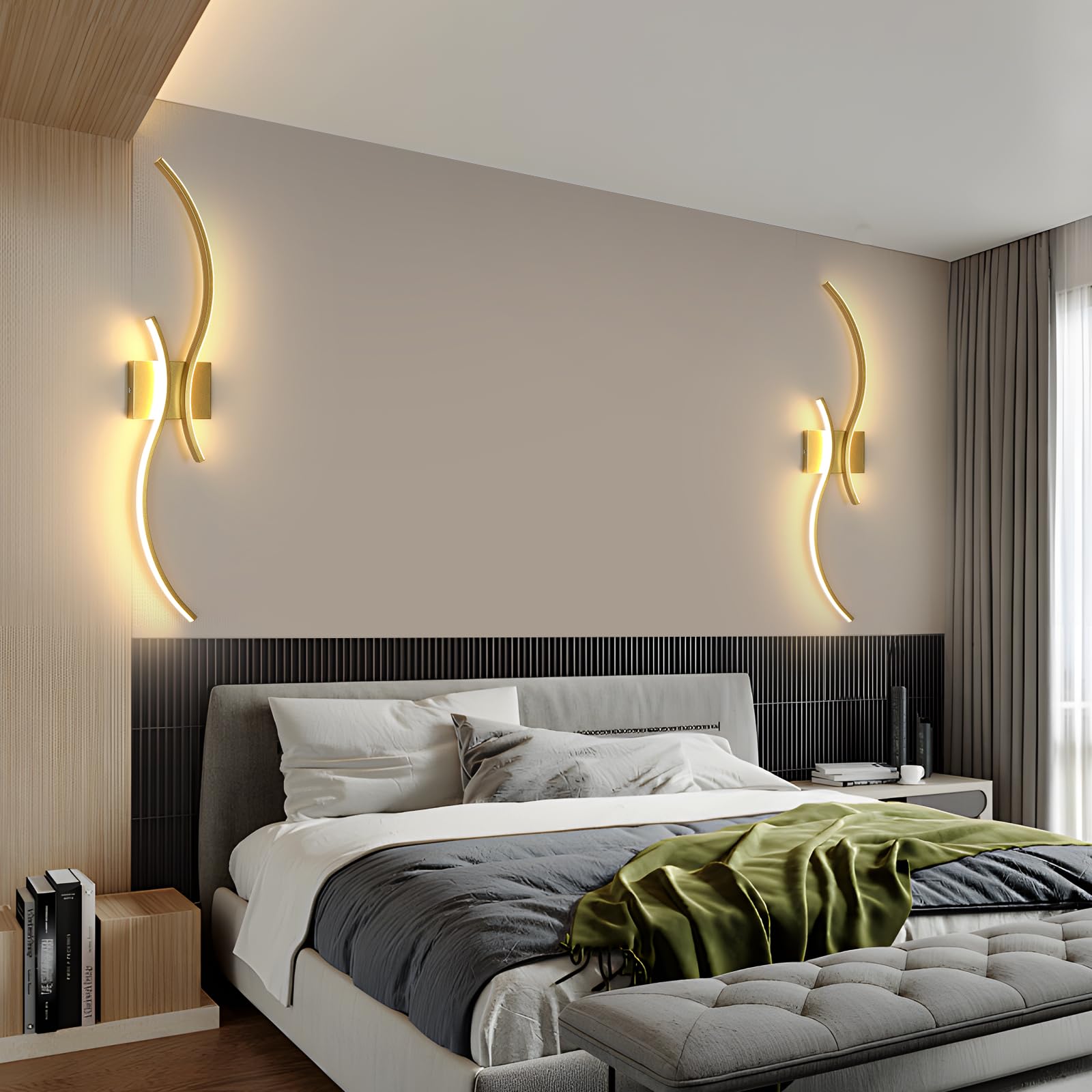 Comely Applique Murale Intérieure LED 27W 3075LM 80CM, Luminaire Mural LED pour Salon Chambre Escalier, 3000K Lumière Chaude