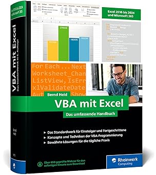 VBA mit Excel: Das umfassende Handbuch für Einsteiger und fortgeschrittene Anwender. Aktuell zu Excel 2024 und Microsoft 365 - Ausgabe 2025