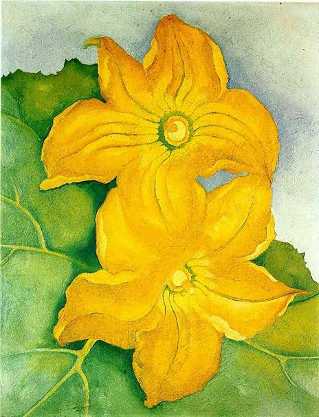Amazon 1 のアート油絵花の部分 スカッシュの花私は ジョージアオキーフのキャンバスは 高品質の 手で描かれた Kopemiun 生活雑貨 通販