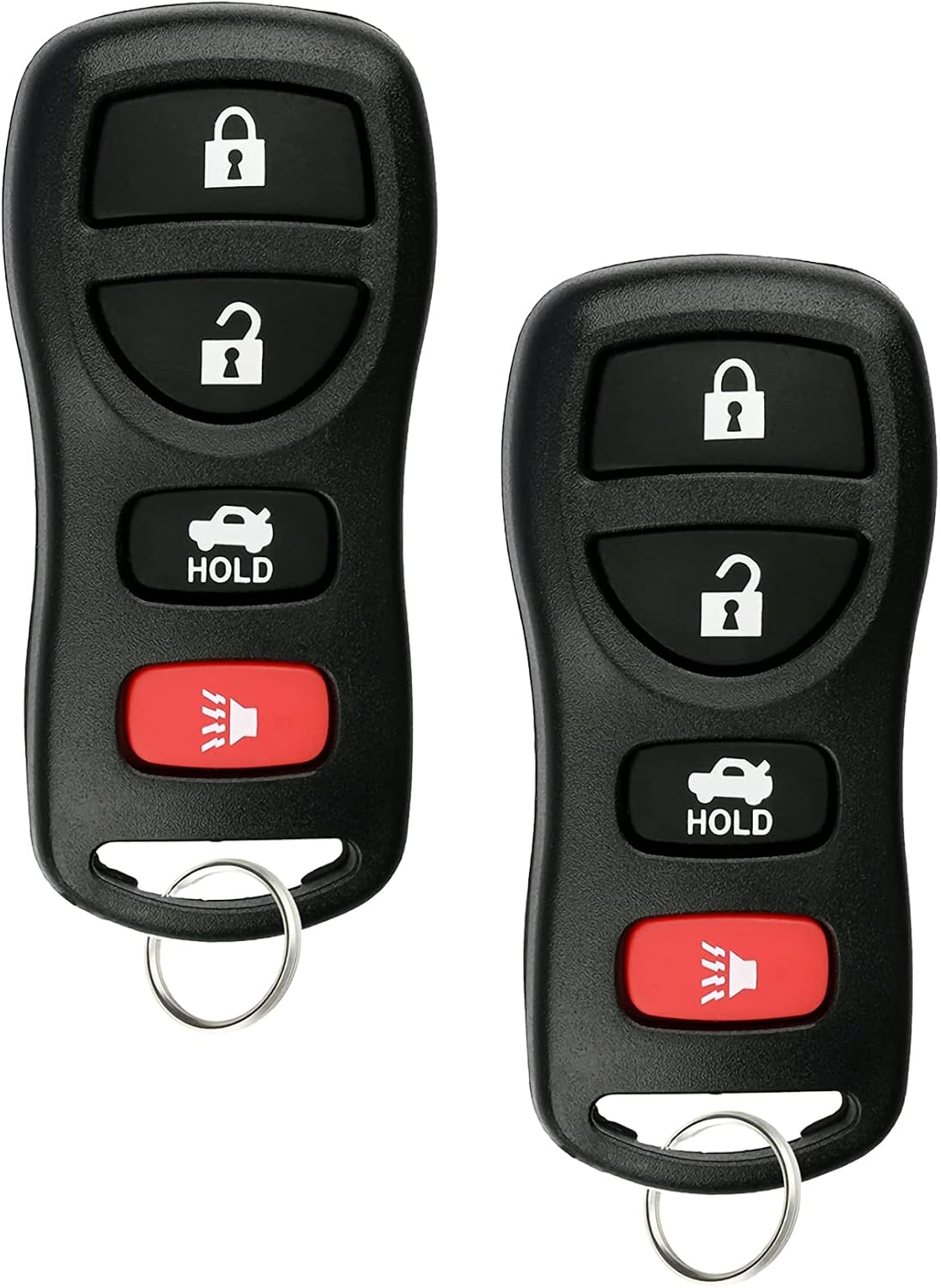 Car Key Fob Keyless Entry Remote Compatible with Nissan Altima/Armada/Maxima/350Z/Quest/Sentra/Infiniti EX35/FX35/ FX45/ G35/I35/QX56 2002-2017 KBRASTU15 4 Button Replacement Key-2 Packs