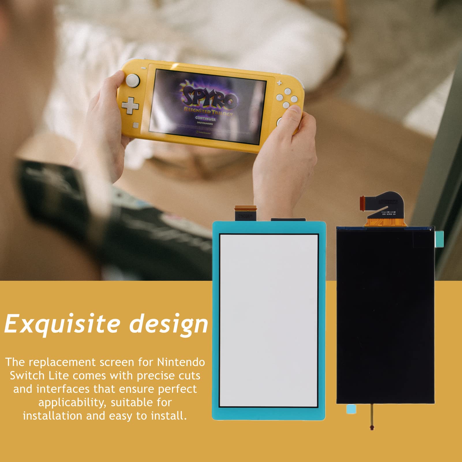 Schermo di Ricambio per Switch Lite, Tagli precisi e interfacce Chipset Professionale Adatto all'installazione e Facile da installare.(Blu)