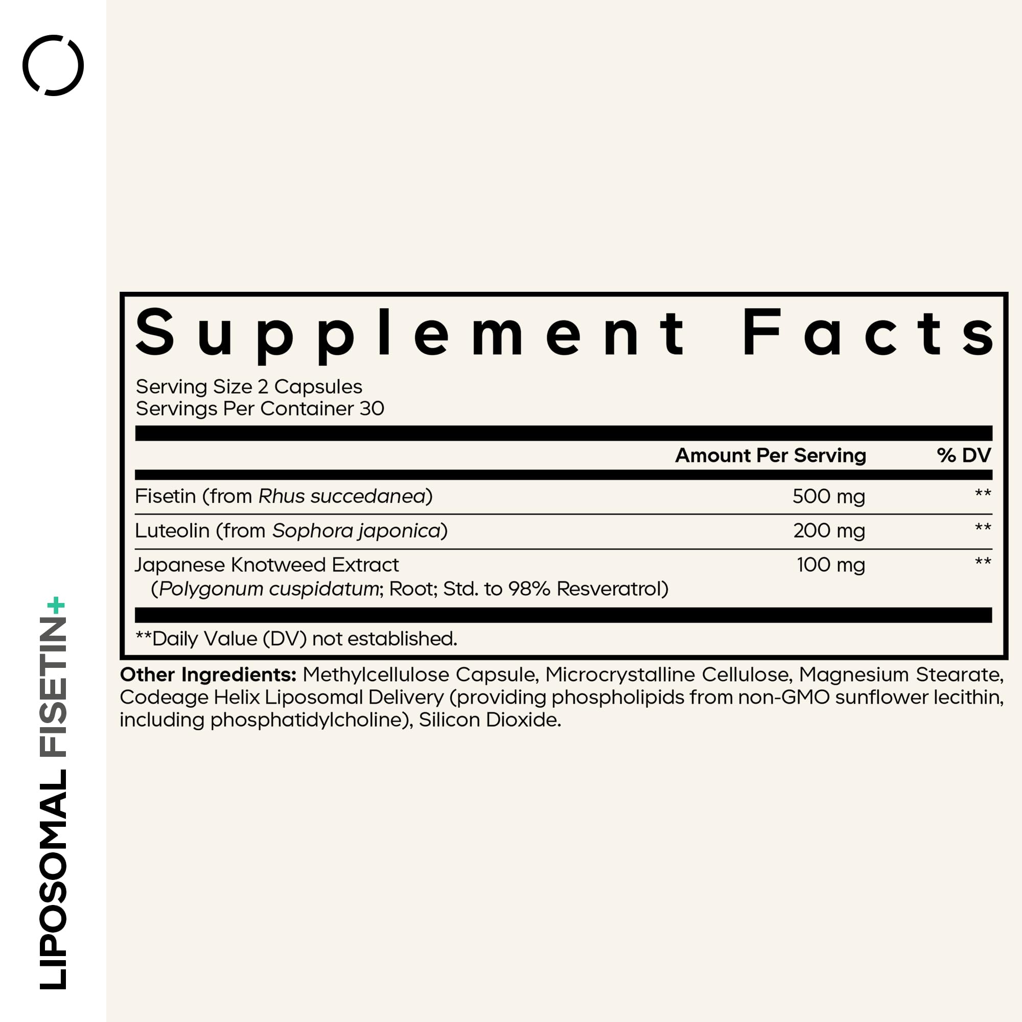Codeage Liposomal Fisetin 500mg, Resveratrol, Luteolin, 60 Capsules — Amazon image 2