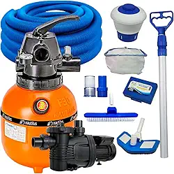 Filtro F300p E Bomba 1/4cv 220v Kit Limpeza Piscina Completo