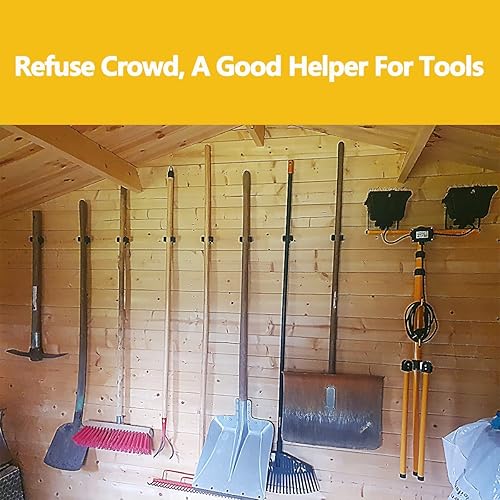 Miniatura 5 de Verdenu Paquete de 15 soportes de pared para escoba, soporte de pared para trapeador y escoba, soporte de escoba de acero inoxidable con tornillos,