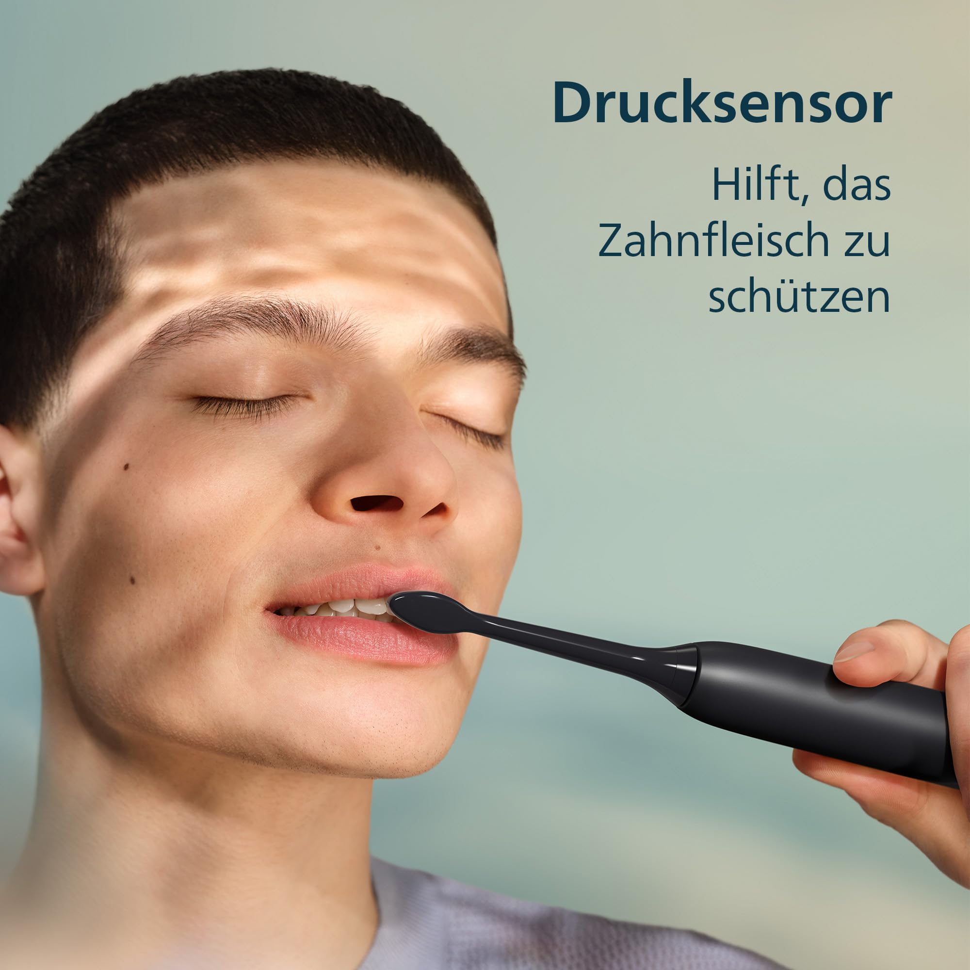 Philips Sonicare Series 3100 Elektrische Zahnbürste – Schallzahnbürste mit Drucksensor, 3 Intensitätsstufen, EasyStart, SmarTimer, 14 Tage Laufzeit, Reiseetui, Schwarz, HX4034/22, [Neu]
