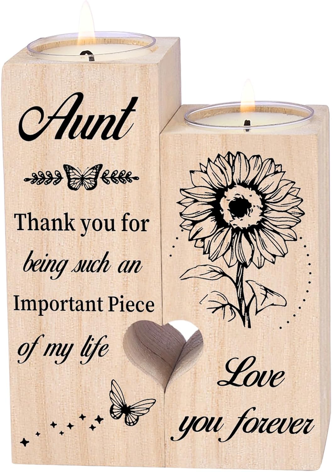 to My Daughter-in-Law from The Start You're More Than JUST A Daughter-in-Law You're Also My Daughter-in-Heart Personalized Wooden Candle Holder for Couple Birthday Candle Decoration