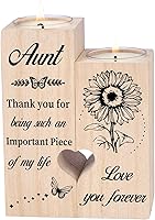 Vista 1 de Portavelas con impresión de doble cara, regalos para tía de sobrinas y sobrinos, regalos del Día de la Madre, Navidad y cumpleaños para tía