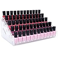 Vista 1 de 5-Tier Nail Polish & Sunglasses Organizer Screwless Cosmetic Display Shelf for Makeup, Jewelry, Eyeglasses Storage Non-Slip Bathroom Vanity