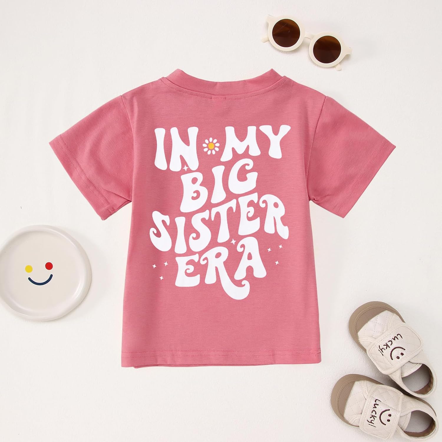 KEKEMI in My Big Sister Era Graphic Shirt Toddler Girl Promoted to Be Big Sis T-Shirt Baby Peace Graphic Short Sleeve Tee Top - Image 7