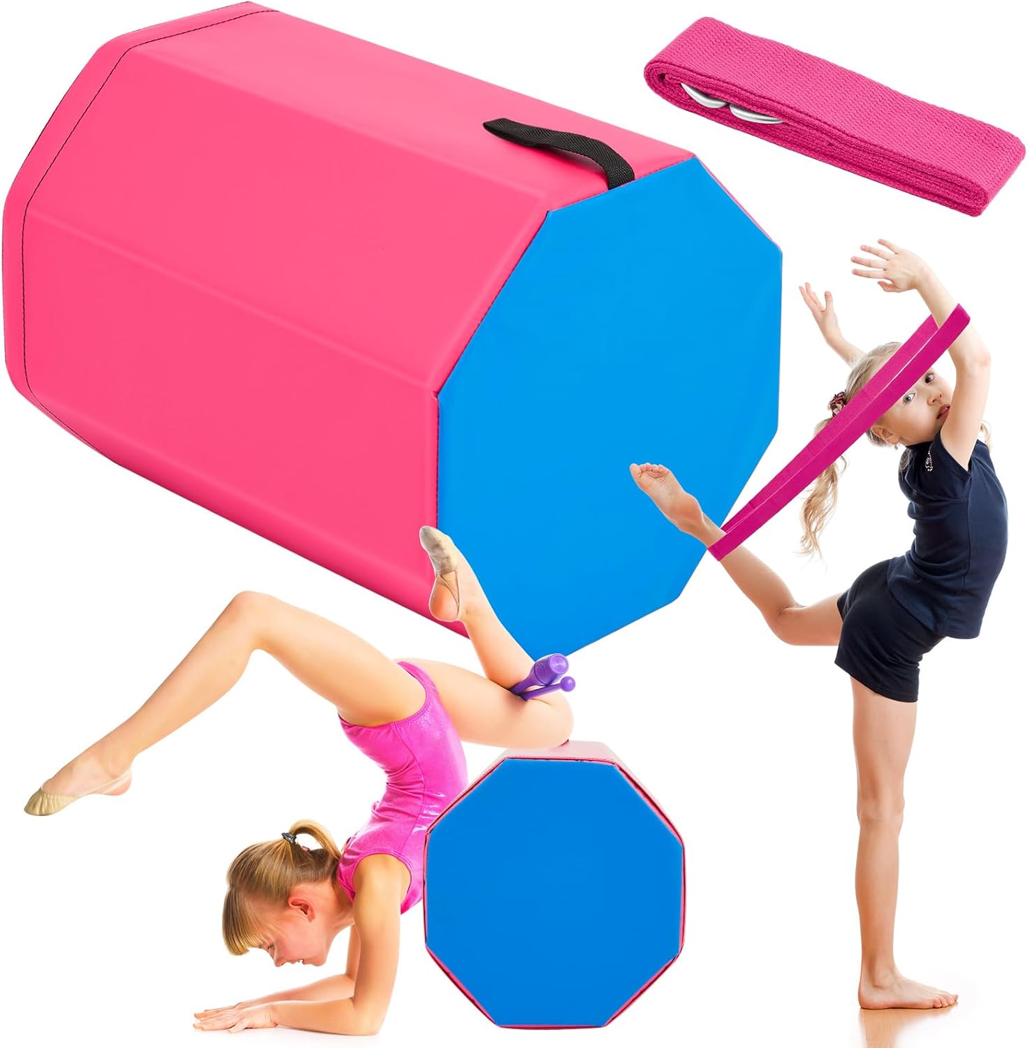 Lenwen Gymnastics Octagon Tumbler and Yoga Strap Set 15 x