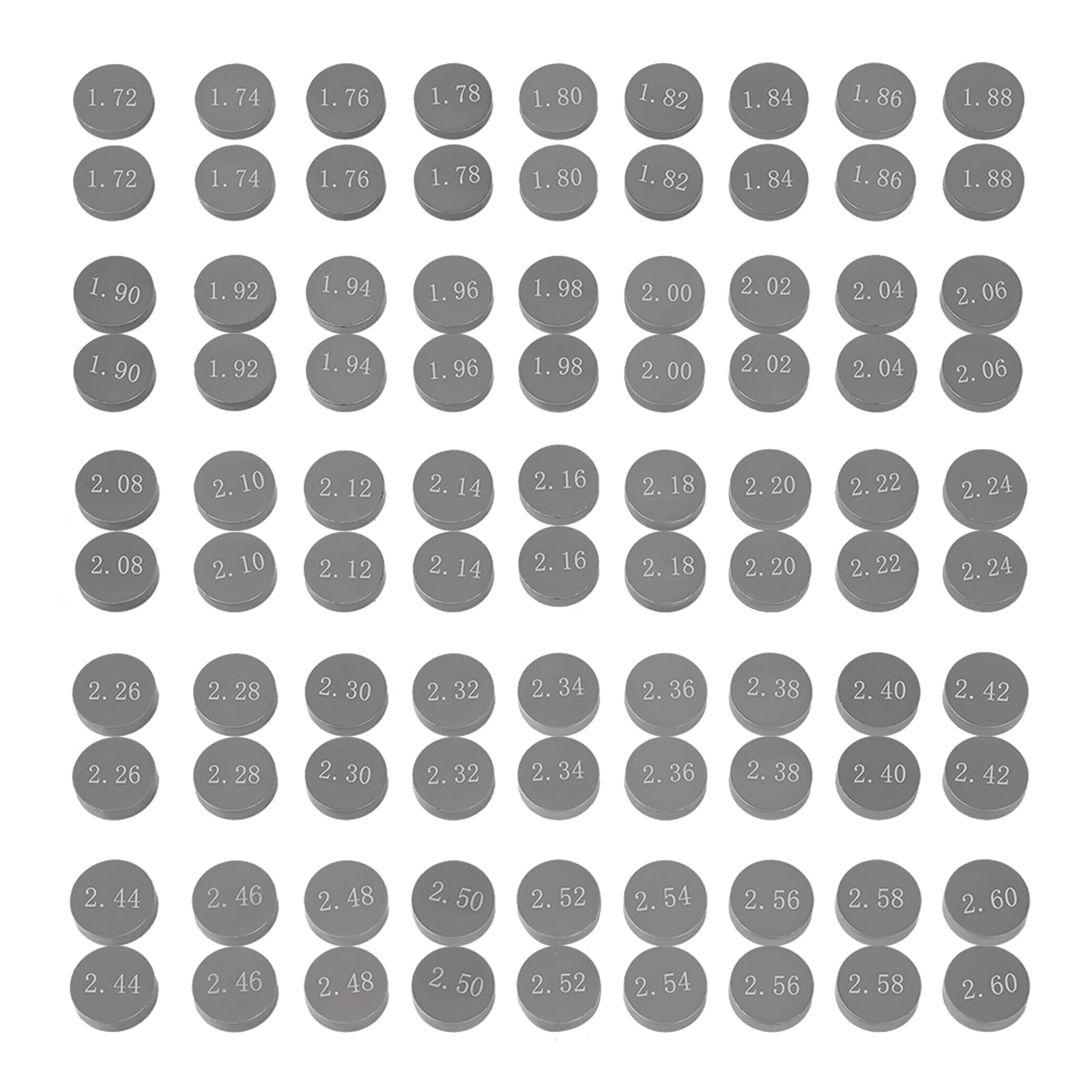 Road Passion 8.85mm Kit di spessori per valvole 1.72mm-2.60mm 90pcs Compatibile con 250 SX-F 2005-2021/250 XC-F 2007-2020/250 XCF-W 2007-2014/350 F 2012-2020/350 SX-F 2011-2021/350 XC-F 2011-2020
