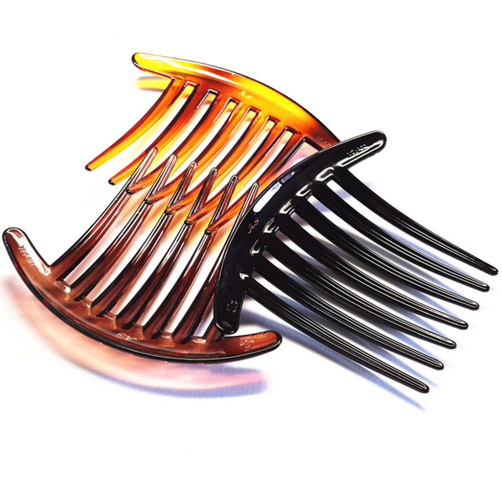 Women's French Twist Combs Plastic Side Hair Comb with Seven Tooth - Set of 6 (3 Colors, Each 2pcs) : Beauty & Personal Care