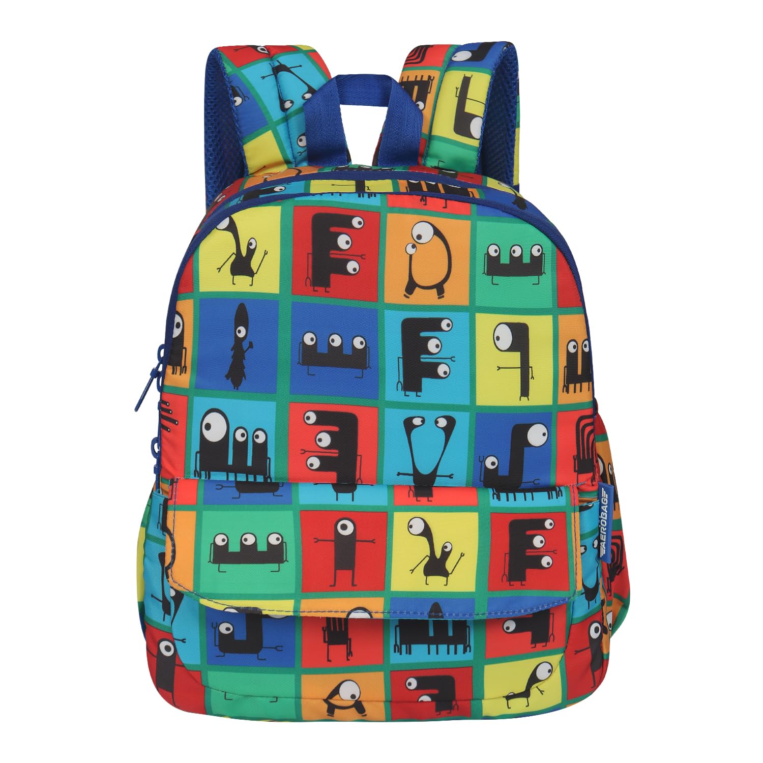 AEROBAGAEROBAG Checkers 17 Ltrs Digital print/Navy Blue Play Group | Preschool | Picnic | Nursery | Birthday Bag For Baby | Kids | Boys & Girls
