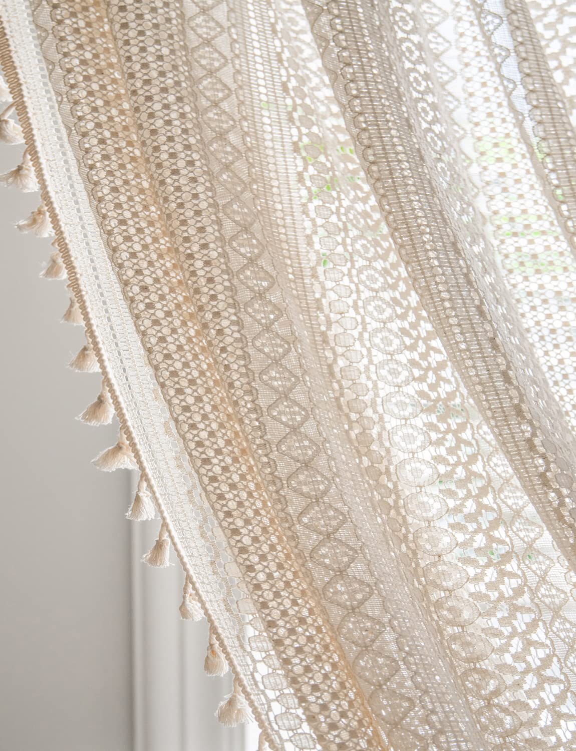 ZHCHL Ricamate Tende Trasparenti Oro, Tende per Interni con Anelli, Tende Soggiorno Moderne 2 Pezzi, Decorazione Perfetta per La Casa