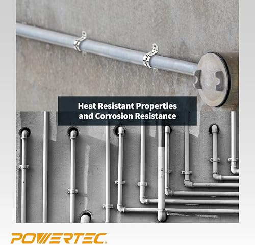 Miniatura 7 de POWERTEC 71663 Juego de colgadores de abrazadera de correa de tubo de 1-14 pulgadas para tubos de diámetro exterior de 1.260 in, soporte rígido en U