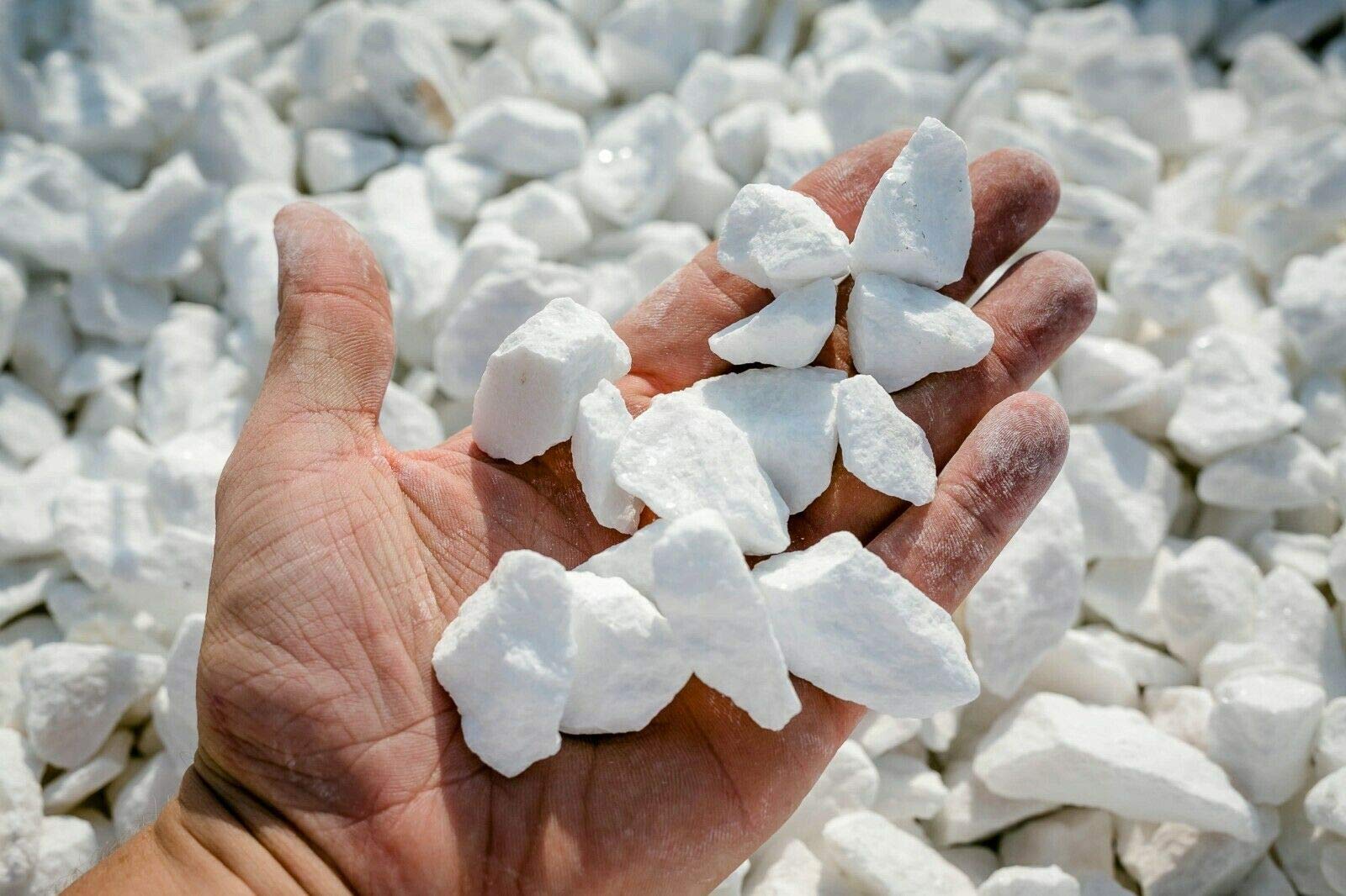 B2C Decorative MARBLE EXTRA SNOW WHITE Stones/Chippings *** HOME & GARDEN *** AQUARIUM THASSOS SHINY (25kg)