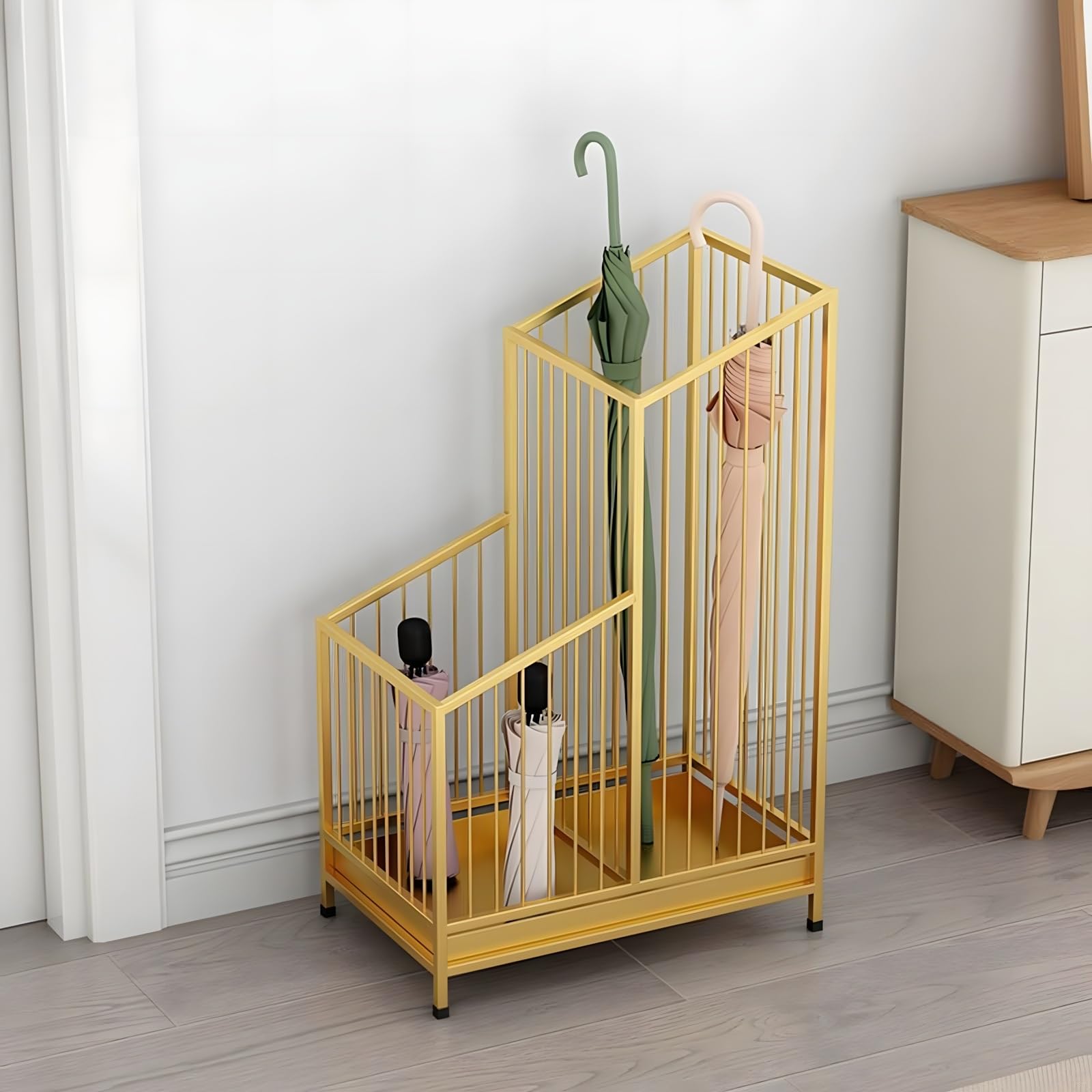 GHHVFEC Umbrella Stand for Entryway, Sturdy Storage for Umbrellas & Canes, Fits Bedrooms Living Rooms Offices Dining Rooms