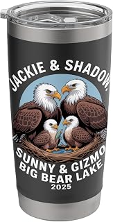 Jackie & Shadow Sunny & Gizmo Big Bear Lake 2025 Eagle Stainless Steel Insulated Tumbler