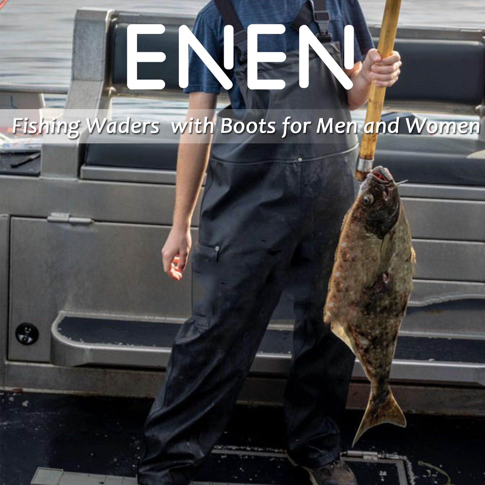 ENEN Waders Peche Homme Femme Cuissarde Grande Taille 36-47 Nylon Composite Neoprene PVC Pantalon Bassin Bottes Caoutchouc Antidérapant