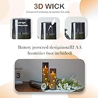 Vista 2 de Flameless LED Candles with Timer 9 Pc Flickering Flameless Candles for Romantic Ambiance and Home Decoration Stable Acrylic Shell,with Embedded Star