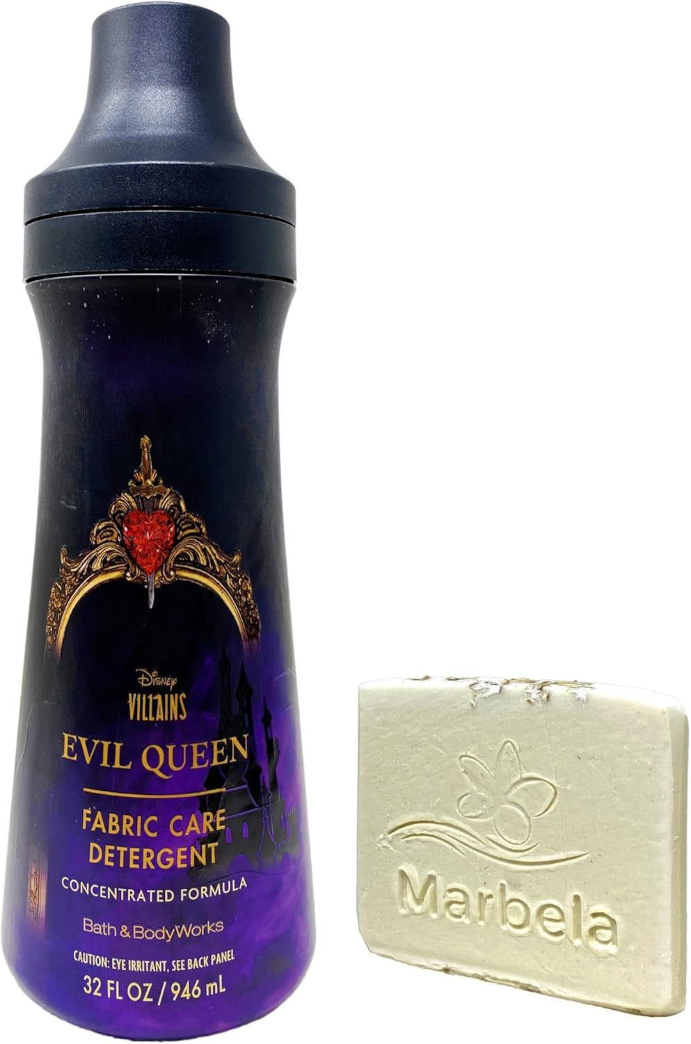 Bath & Body Works Disney Villains Collection Evil Queen Fabric Care Detergent with a Natural Oats Sample Soap.