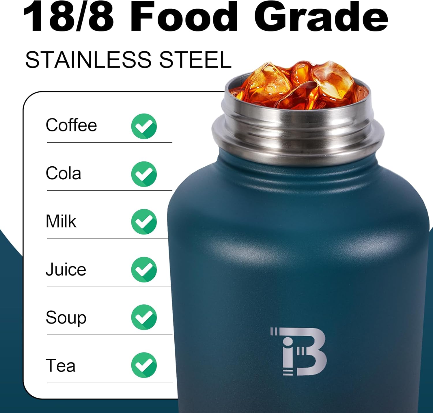 TOPBADE 32oz Insulated Water Bottle with Straw Lid & Spout Lid & Paracord Handle, Stainless Steel Water Bottle Wide Mouth, Double Wall for Women Men Gym Fitness Outdoor