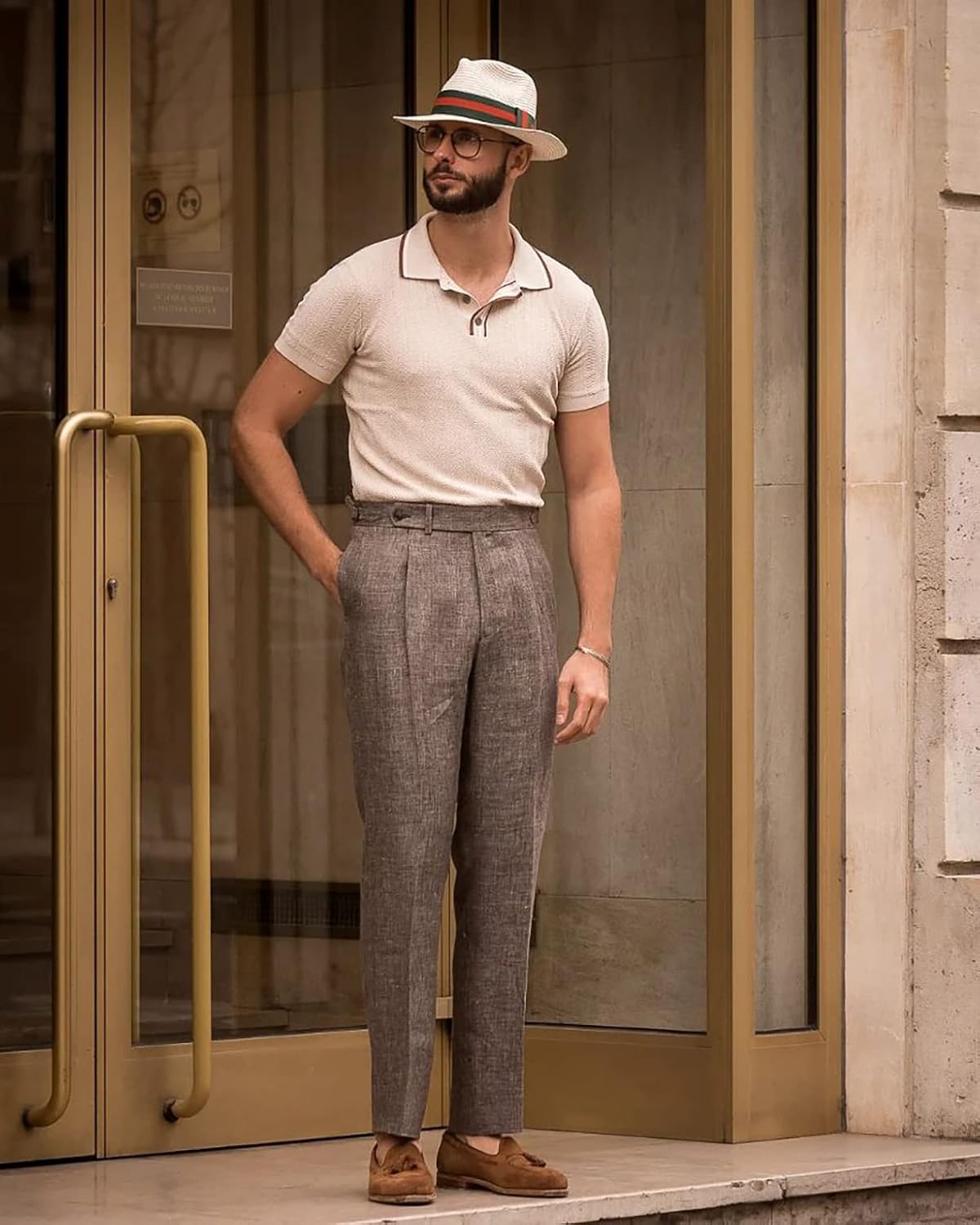 PJ PAUL JONES Mens Knitted Polo Shirts Short Sleeve Textured Pullover Golf Polo T Shirts - Image 7