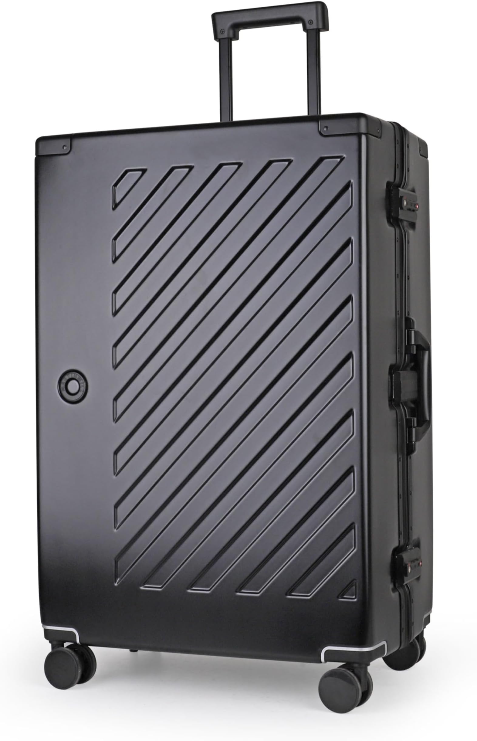 Zipperless Polycarbonate Suitcase – Hard Shell Large Check-in Luggage with Dual TSA Locks, Silent Spinner Wheels & Aluminium Alloy Handle (28-Inch, Black)