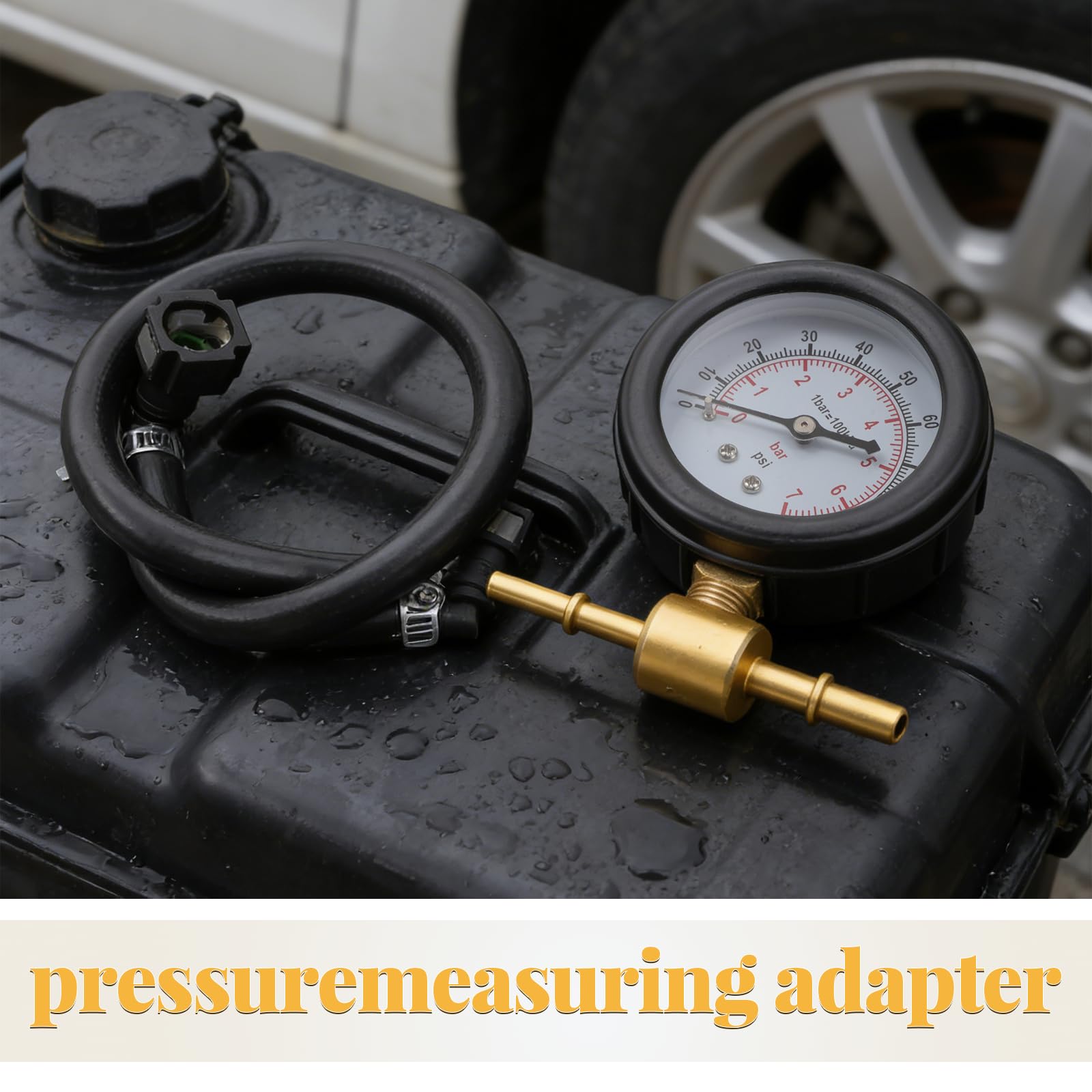 Gatuida 1 Set di Kit per Test della Pressione del Carburante, Attrezzatura per Test Meccanici, manometro preciso per la Manutenzione del Veicolo e riparazioni in Officina