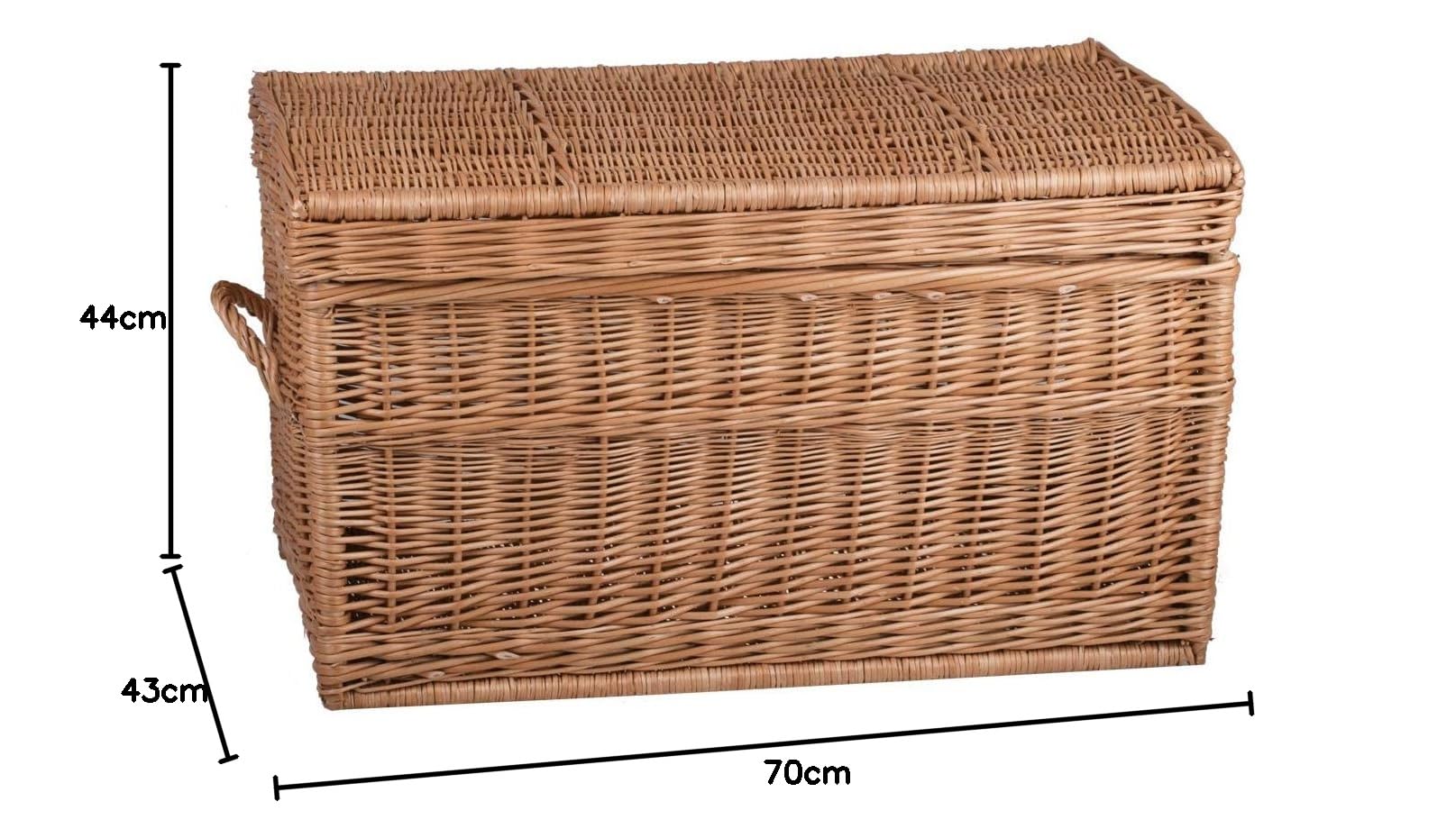 e-wicker24 Coffre,malle, panier,corbeille de rangement en osier buff (60x39 H39, naturel)