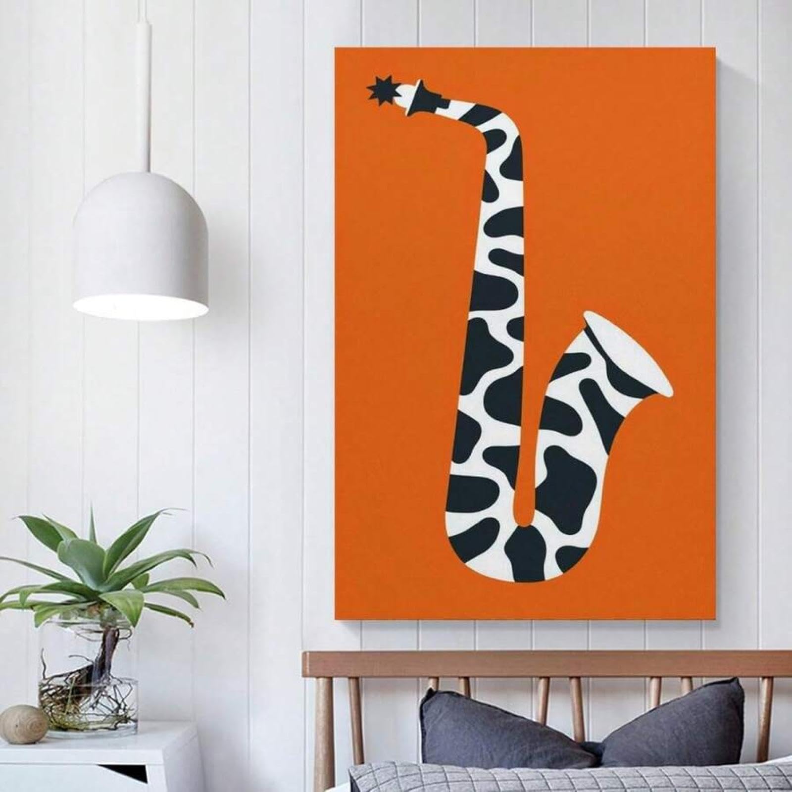 XBTYKPB Impresión de saxofón simple, lienzo musical, arte de pared, pintura, impresiones, carteles, para estudio de música, habitación infantil, decoración del hogar, 80 x 140 cm, sin marco