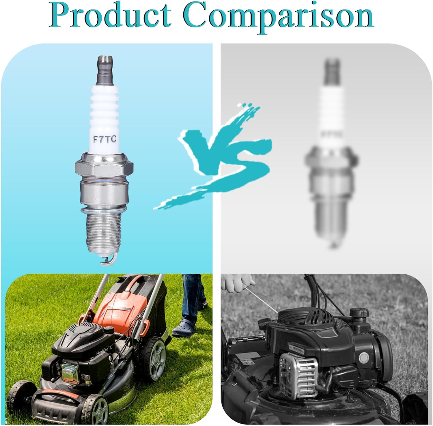 2PCS F7TC Spark Plug for Honda GX120 GX160 GX200 GX240 GX270 GX340 GX390 4-Stroke Engine Lawn Mower Generator Go Kart Mini Bike with Wrench