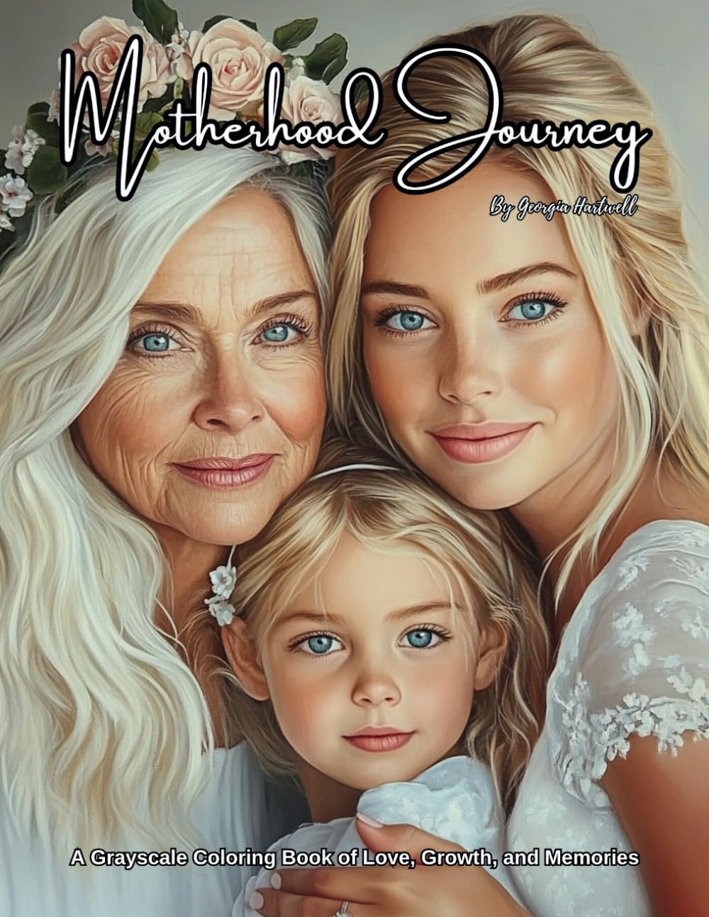 Motherhood Journey: A Grayscale Coloring Book of Love, Growth, and Memories: Realistic Grayscale Pages Featuring Mothers and Cute Babies, Heartwarming ... Day Pages—For Stress Relief and Mindfulness