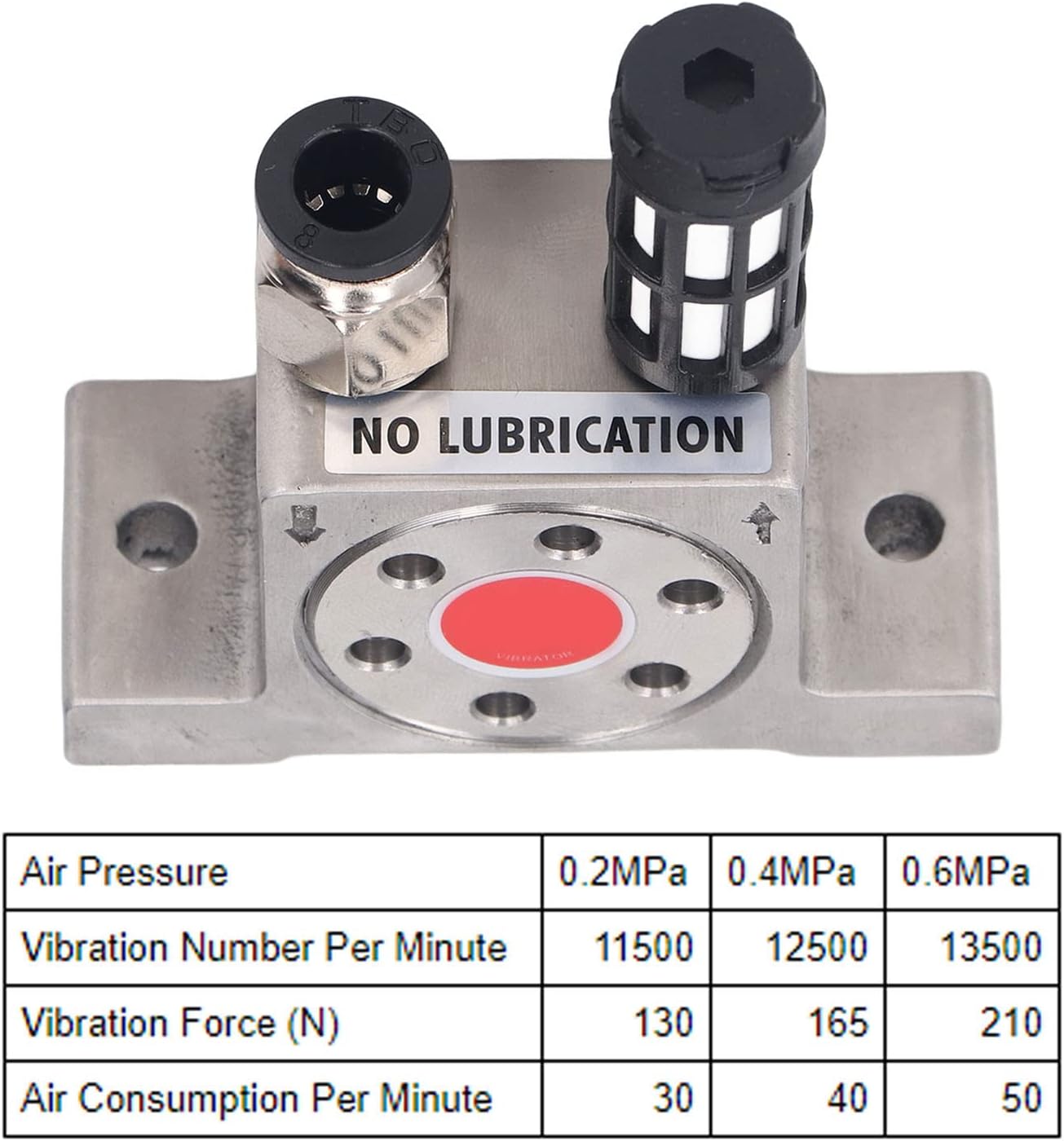 Pneumatic Turbine Vibrator, G1/8in Air Turbine Vibrator 304 Stainless Steel Pneumatic Oscillator, Easy Industrial Vibrator Industrial