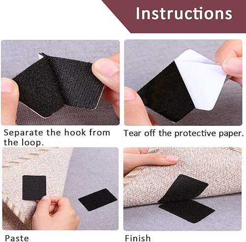 Miniatura 4 de MYUREN Tiras adhesivas de 2 x 4 pulgadas, cinta adhesiva de montaje de doble cara blanca para organización de oficina en casa (12 pares)