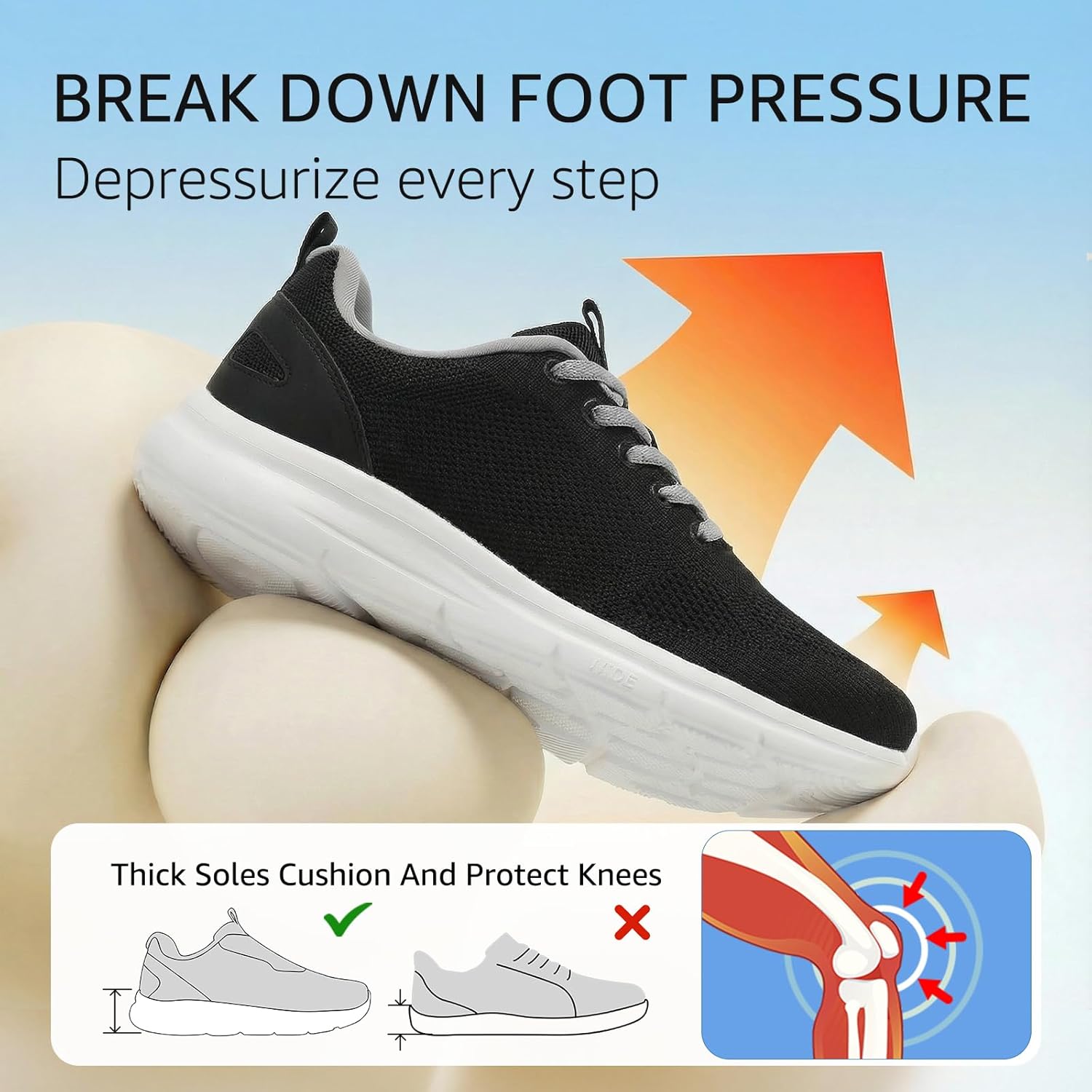 Shoes Women Extra Wide Width Sneakers Running Tennis Gym Workout Training Walking Orthopedic Swollen Feet Diabetic for Plantar Fasciitis Arch Support Light Breathable White Black 8