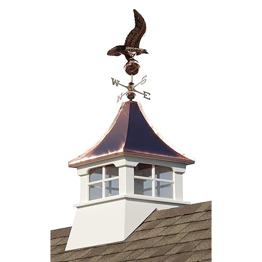 Charleston Cupola with Eagle Weathervane, 24 in. Square, 63 in. High
