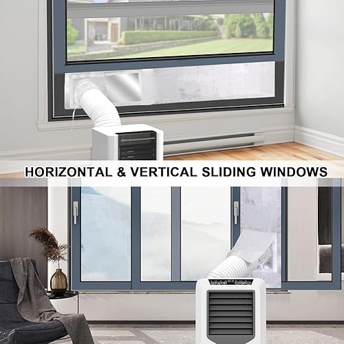 Miniatura 6 de Kit de ventilación de ventana de aire acondicionado portátil, kit universal de sellado de ventana deslizante para aire acondicionado y secadora