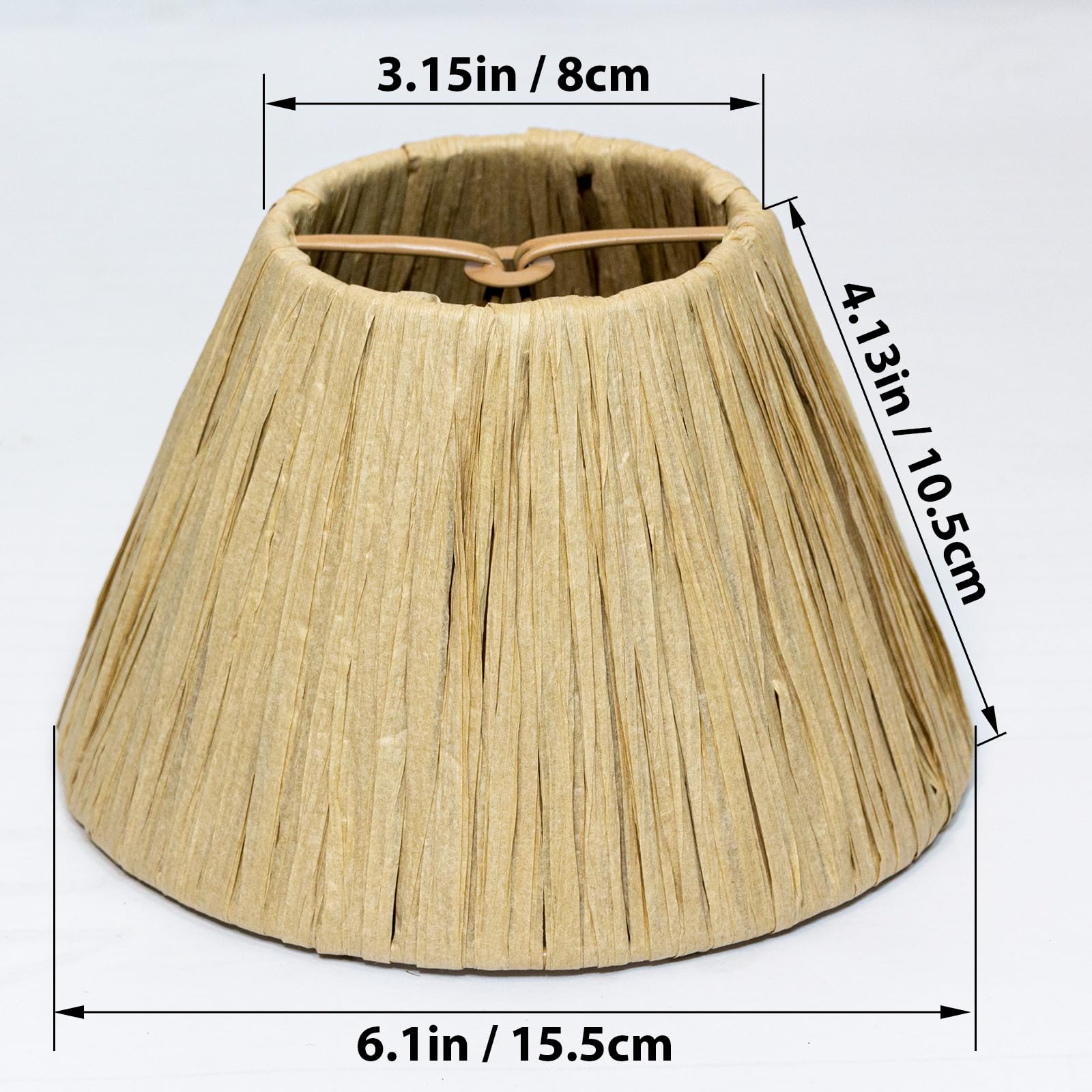 Mini Raffia Lampshade3sets,Mini barril pantalla de lámpara, cubierta de lámpara con clip 4
