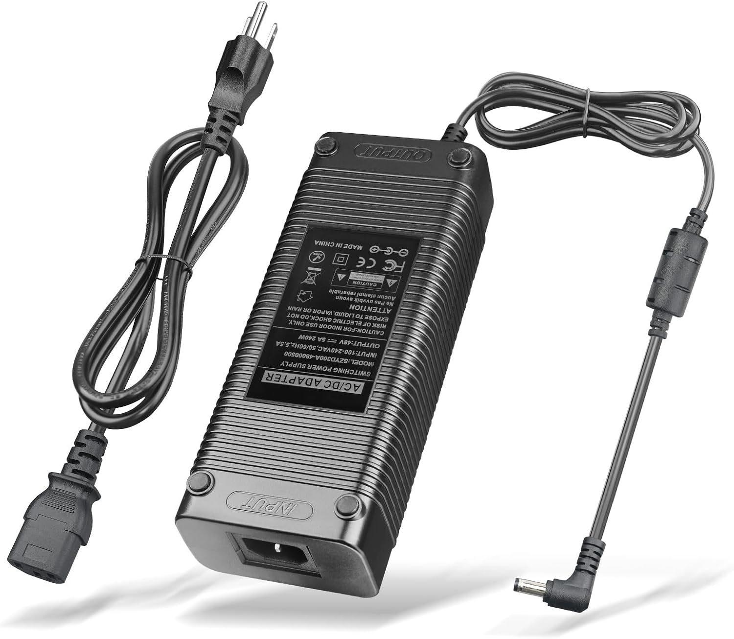 COOLM 48V 5A Power Supply Adapter 240W DC 48 Volt 5 Amp for Home Audio Bluetooth Stereo Receiver Amplifier Mini Hi-Fi Class D Integrated Amp Such BT20A Pro, TB10D, V3, ZA3 Amplifiers POE Switch