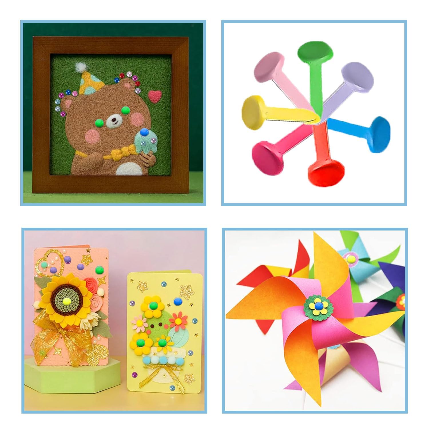 200 Pezzi Fermacampioni Piccoli Rotondi in Metallo per Scrapbooking, Clip Decorazioni Artigianali